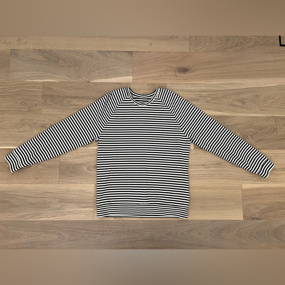 Reiss, Large, Navy & White Striped Cotton Crewneck Sweater, Mens